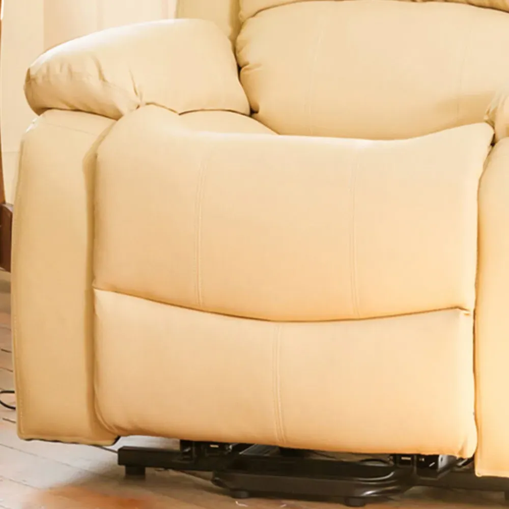 Glendale Single Seater Recliner Sofa - Cream, Bonded Leather