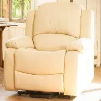 Glendale Single Seater Recliner Sofa - Cream, Bonded Leather