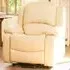 Glendale Single Seater Recliner Sofa - Cream, Bonded Leather