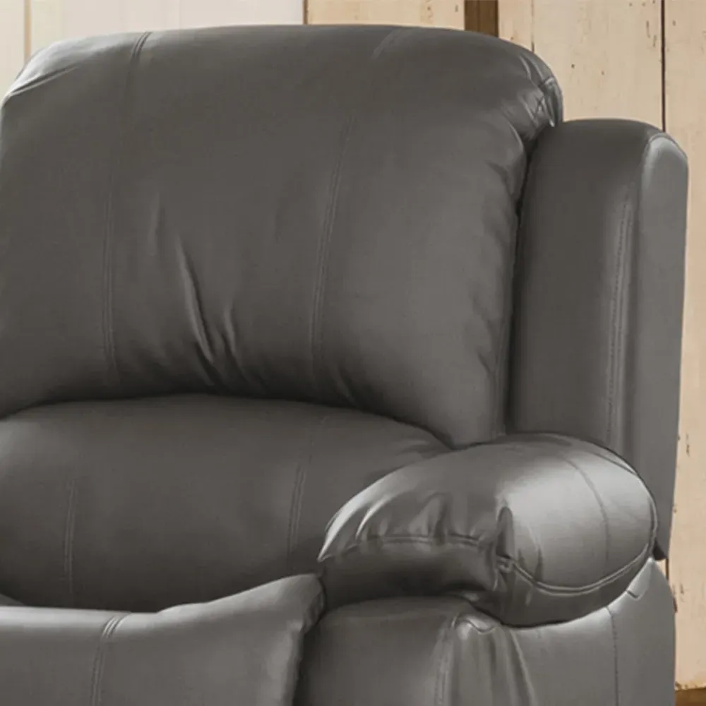 Glendale Single Seater Recliner Sofa - Grey, Bonded Leather