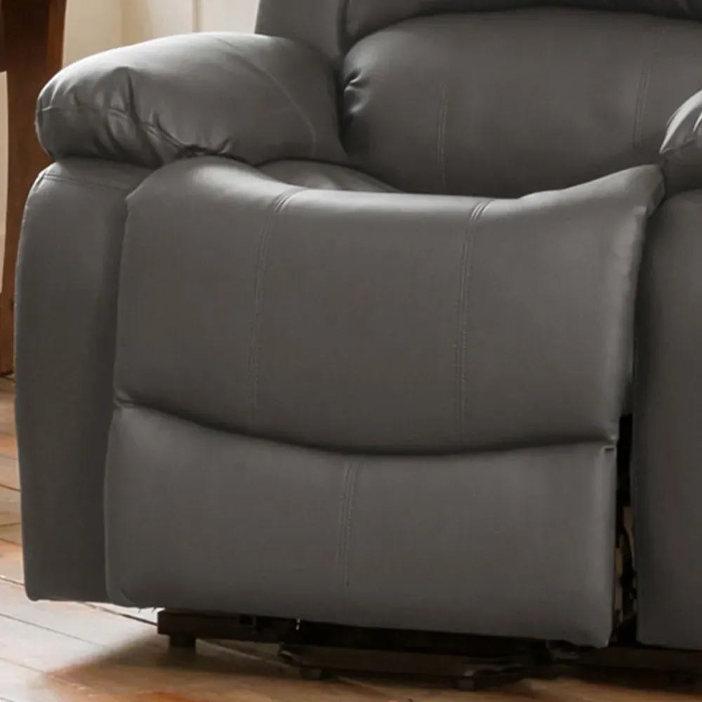 Glendale Single Seater Recliner Sofa - Grey, Bonded Leather