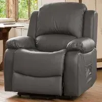 Glendale Single Seater Recliner Sofa - Grey, Bonded Leather
