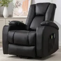 Hartville Electric Recliner Chair with Massage and Heat - Black