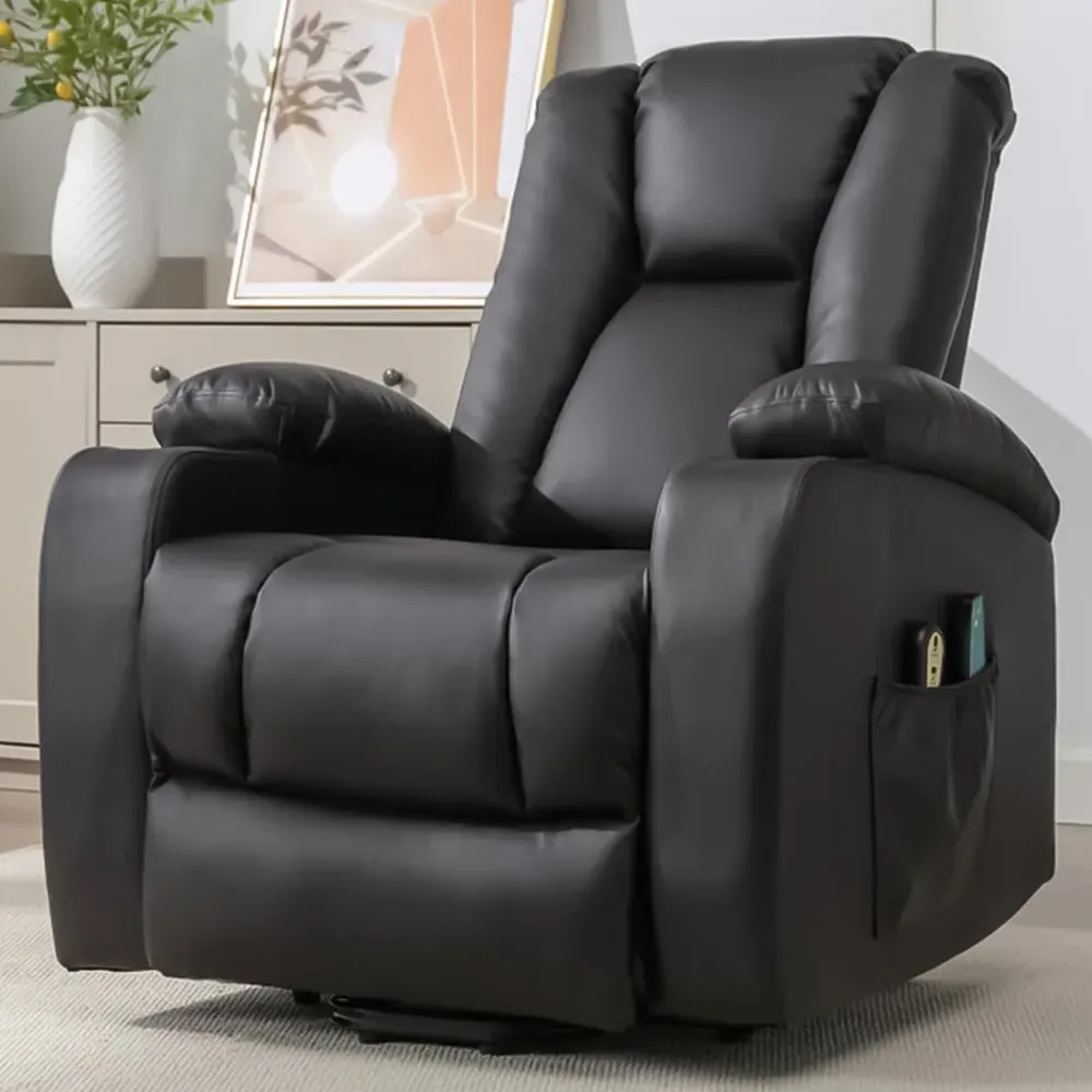 Hartville Electric Recliner Chair with Massage and Heat - Brown image