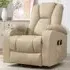 Hartville Electric Recliner Chair with Massage and Heat - Cream