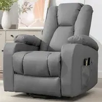Hartville Electric Recliner Chair with Massage and Heat - Grey