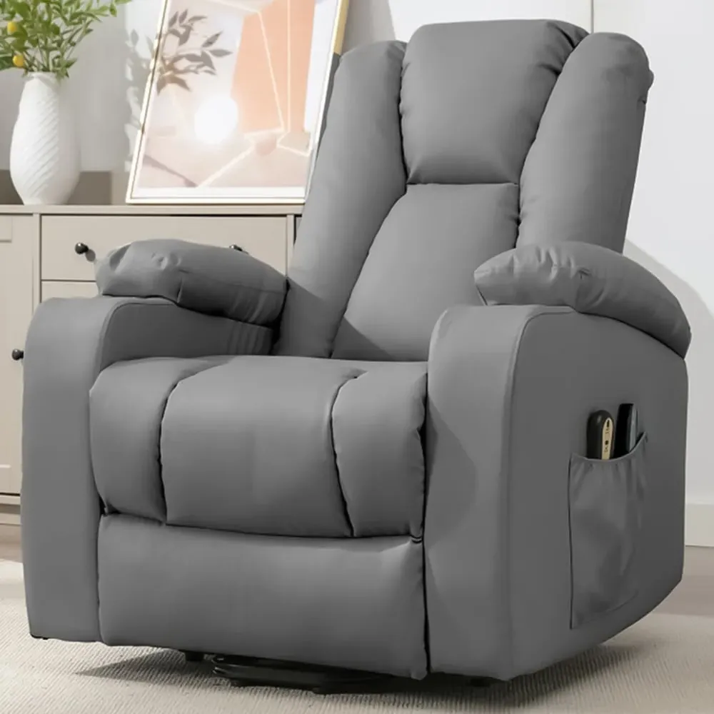 Hartville Electric Recliner Chair with Massage and Heat - Grey