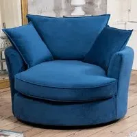 Havana Swivel Cuddle Chair - Blue, Velvet