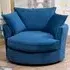 Havana Swivel Cuddle Chair - Blue, Velvet