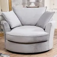 Havana Swivel Cuddle Chair - Grey, Velvet