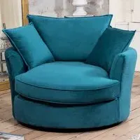 Havana Swivel Cuddle Chair - Teal, Velvet
