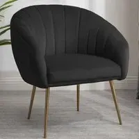 Helena Accent Chair - Black, Velvet