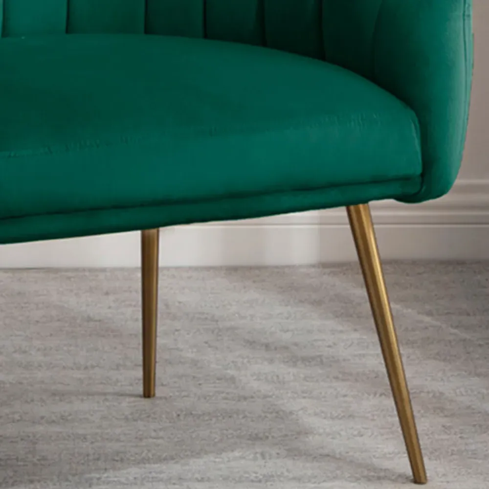 Helena Accent Chair - Green, Velvet