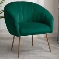 Helena Accent Chair - Green, Velvet