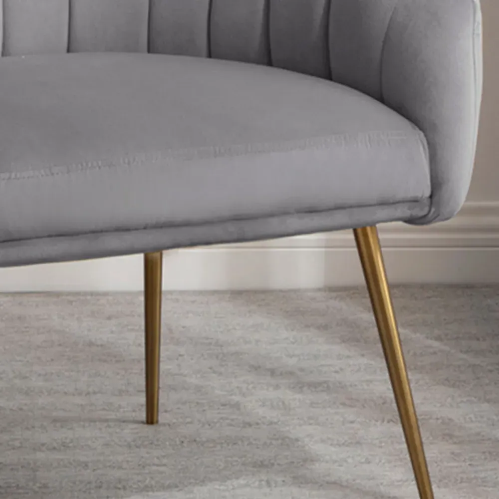 Helena Accent Chair - Grey, Velvet