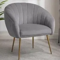 Helena Accent Chair - Grey, Velvet
