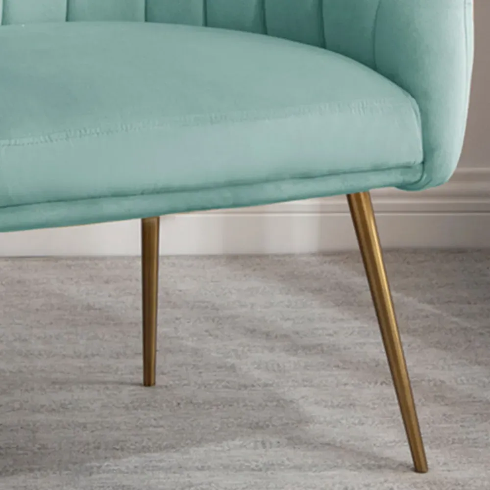 Helena Accent Chair - Mint, Velvet
