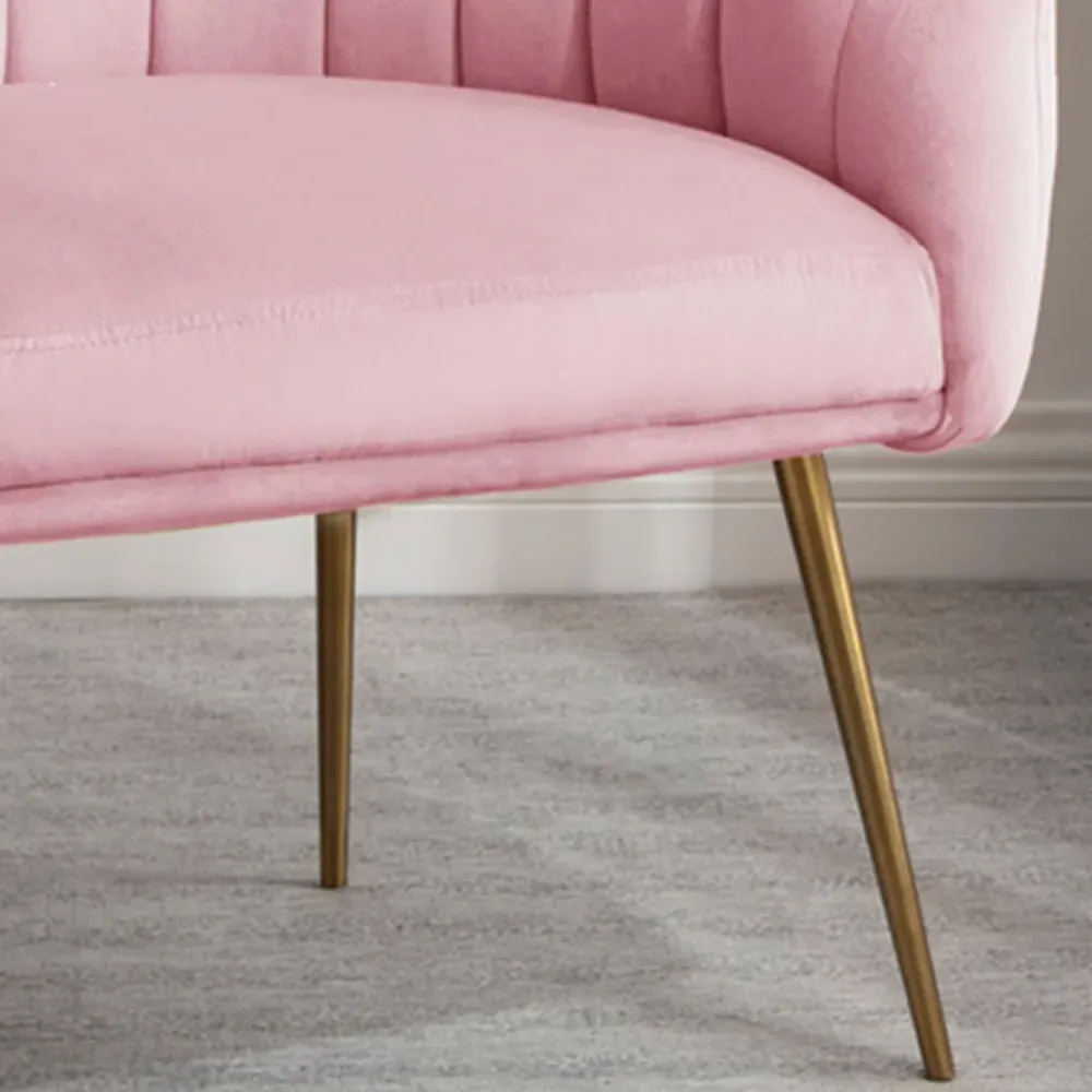 Helena Accent Chair - Pink, Velvet