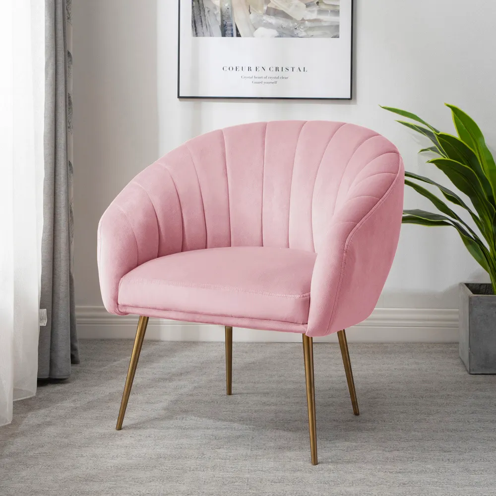 Helena Accent Chair - Pink, Velvet