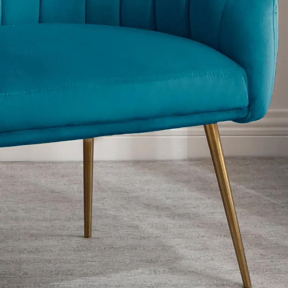 Helena Accent Chair - Teal, Velvet
