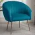 Helena Accent Chair - Teal, Velvet