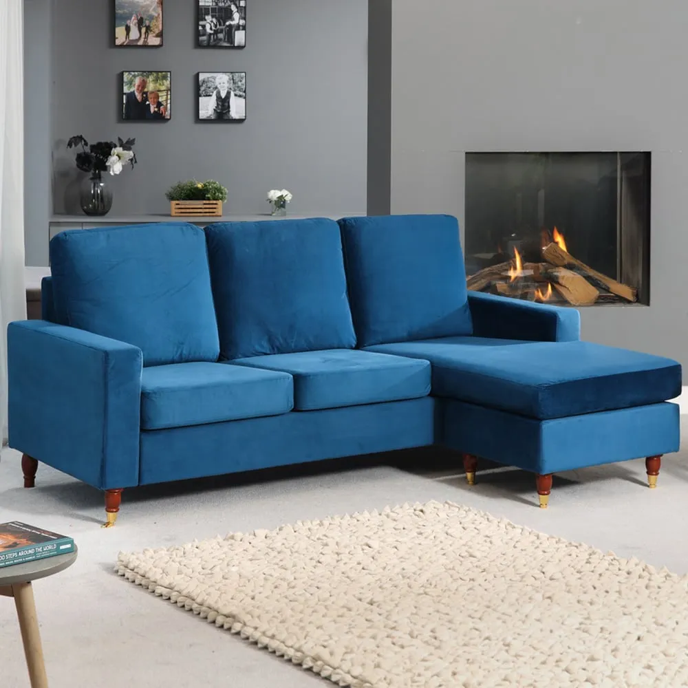 Hendrick 3-Seater Reversible Corner Sofa - Blue image