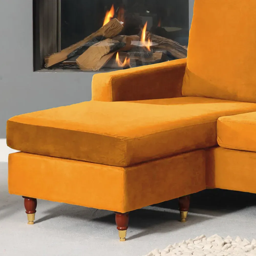 Hendrick 3-Seater Reversible Corner Sofa - Orange