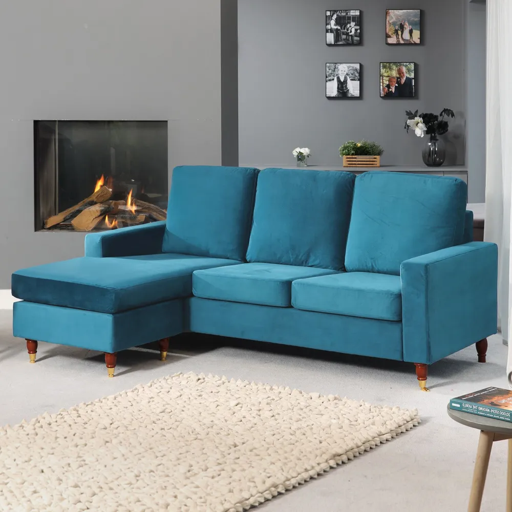 Hendrick 3-Seater Reversible Corner Sofa - Teal