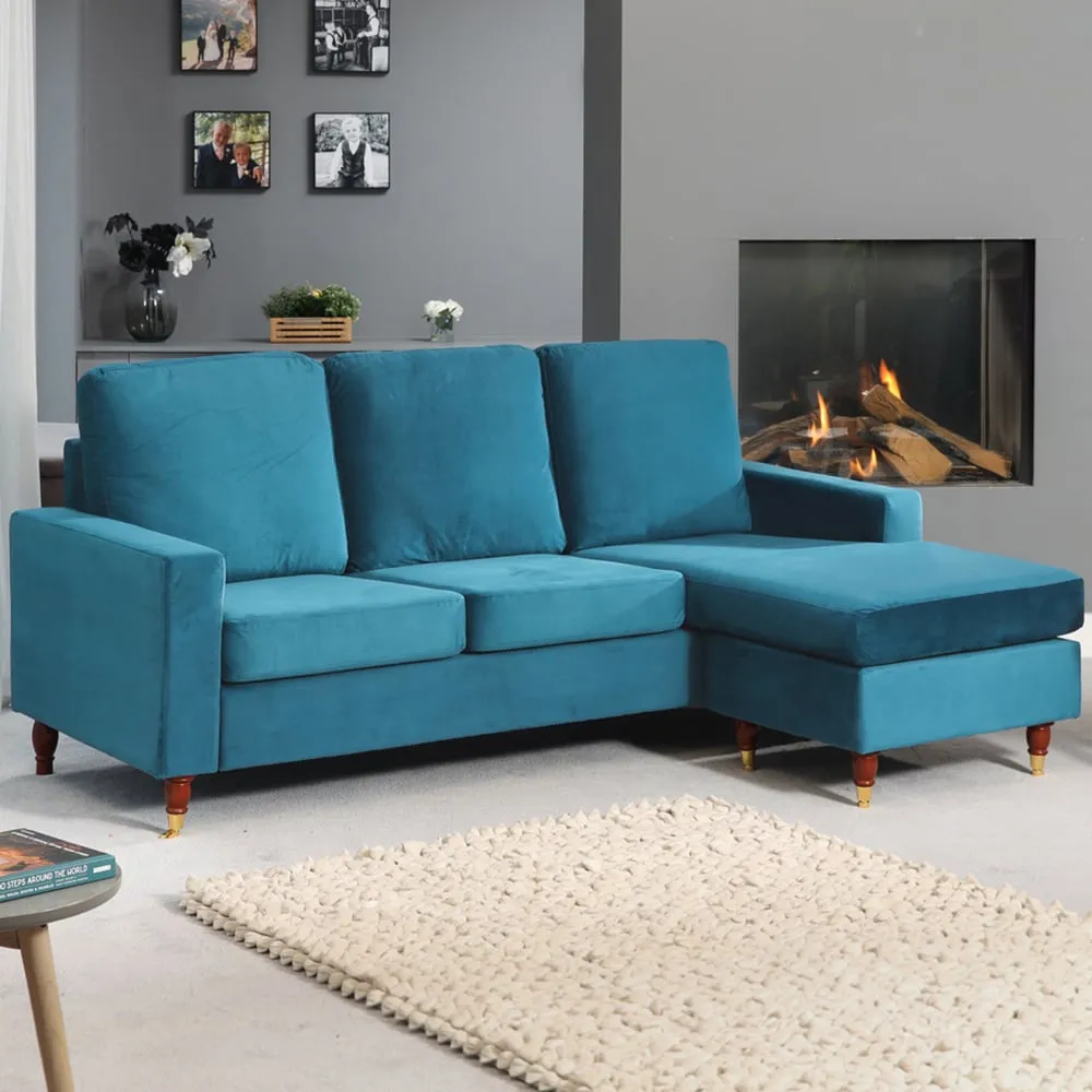 Hendrick 3-Seater Reversible Corner Sofa - Teal