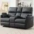 Hudson 2-Seater Recliner Sofa with Console - Black, Leather