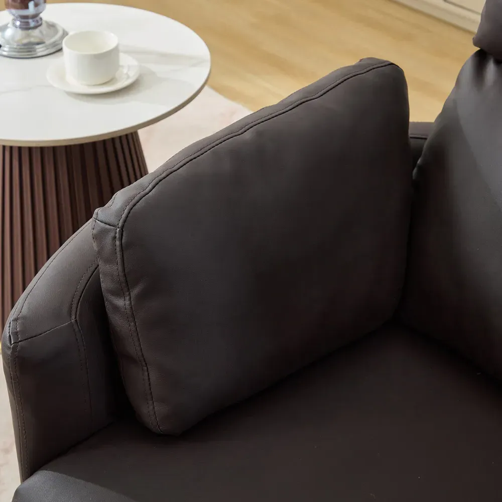 Hudson 2-Seater Recliner Sofa with Console - Brown, Leather