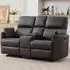Hudson 2-Seater Recliner Sofa with Console - Brown, Leather