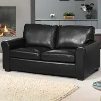 Lauderdale 2-Seater Sofa Bed with Pull-Out - Black, Bonded Leather