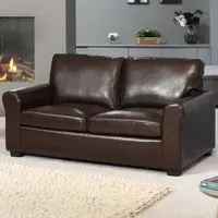 Lauderdale 2-Seater Sofa Bed with Pull-Out - Brown, Bonded Leather