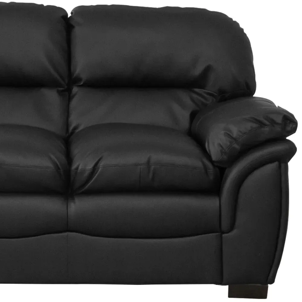 Leverton 2-Seater Sofa - Black, Bonded Leather