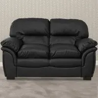 Leverton 2-Seater Sofa - Black, Bonded Leather