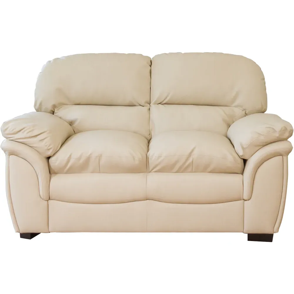 Leverton 2-Seater Sofa - Cream, Bonded Leather