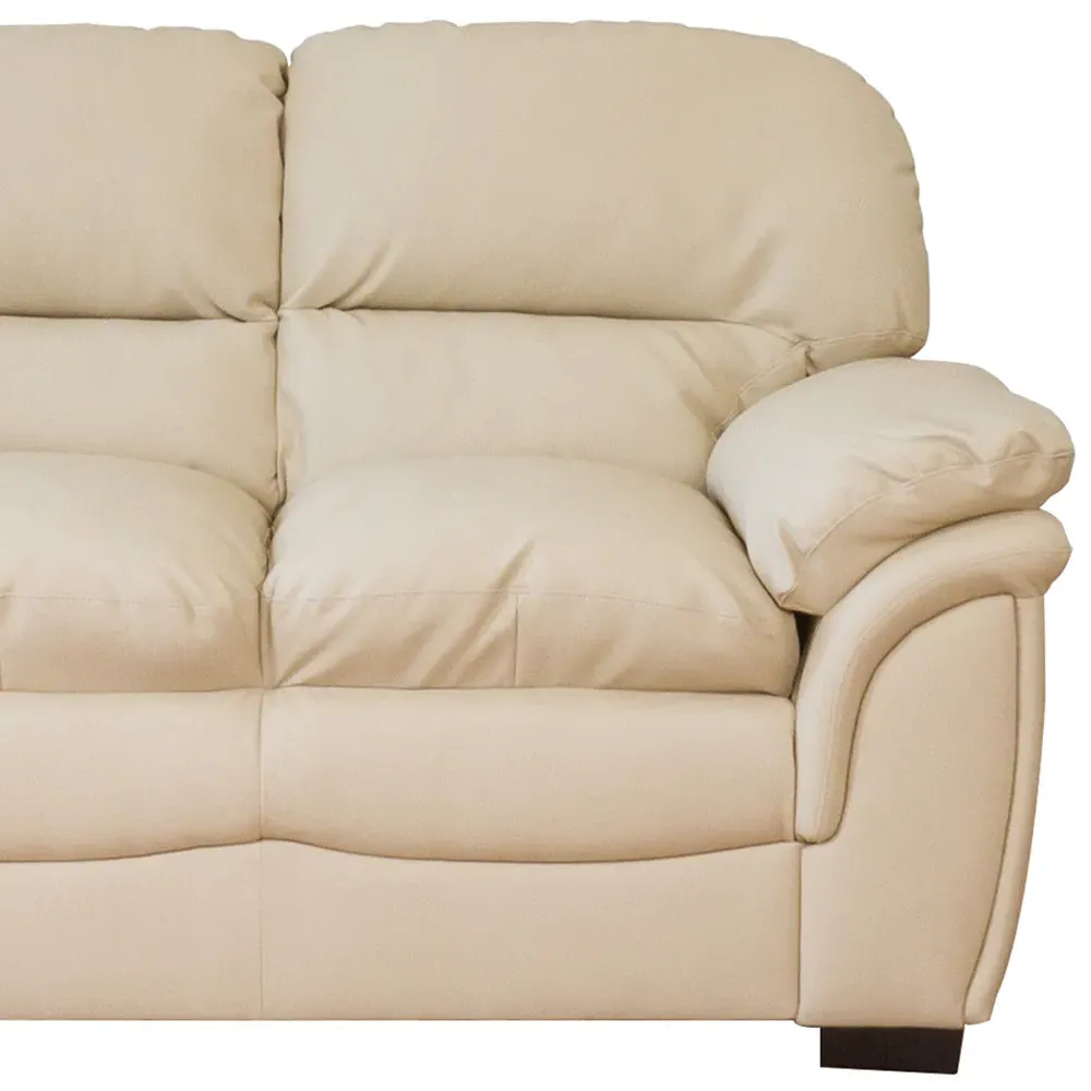 Leverton 2-Seater Sofa - Cream, Bonded Leather