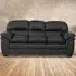 Leverton 3-Seater Sofa - Black, Bonded Leather
