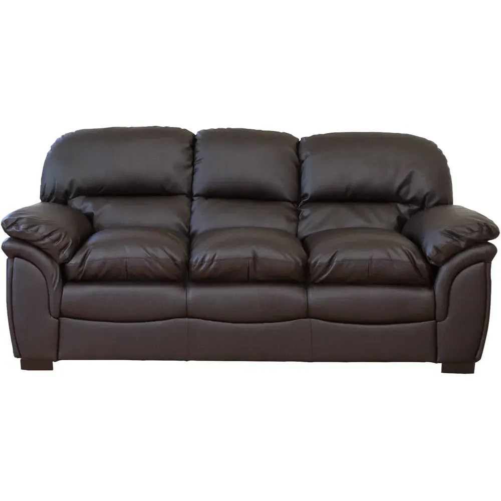 Leverton 3-Seater Sofa - Brown, Bonded Leather