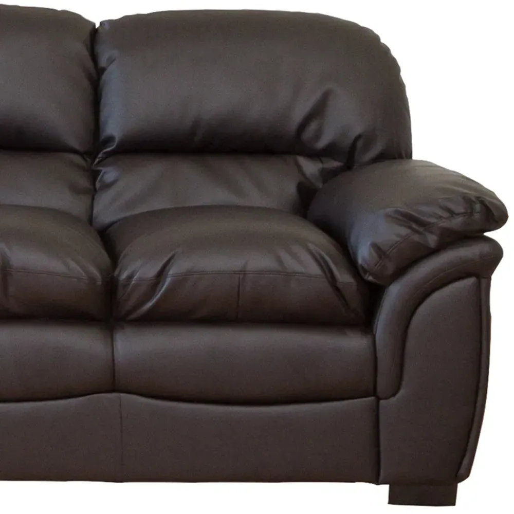 Leverton 3-Seater Sofa - Brown, Bonded Leather