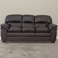 Leverton 3-Seater Sofa - Brown, Bonded Leather