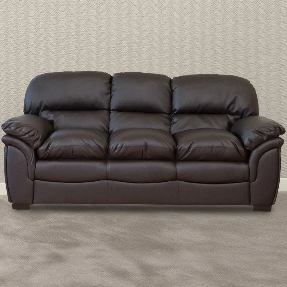 Leverton 3-Seater Sofa - Brown, Bonded Leather