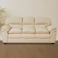 Leverton 3-Seater Sofa - Cream, Bonded Leather