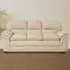 Leverton 3-Seater Sofa - Cream, Bonded Leather