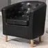 Lodi Tub Chair with Button-Back - Black, Faux Leather