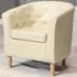 Lodi Tub Chair with Button-Back - Cream, Faux Leather
