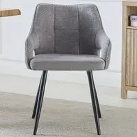 Lodine Set of 2 Dining Chairs - Grey, Fabric
