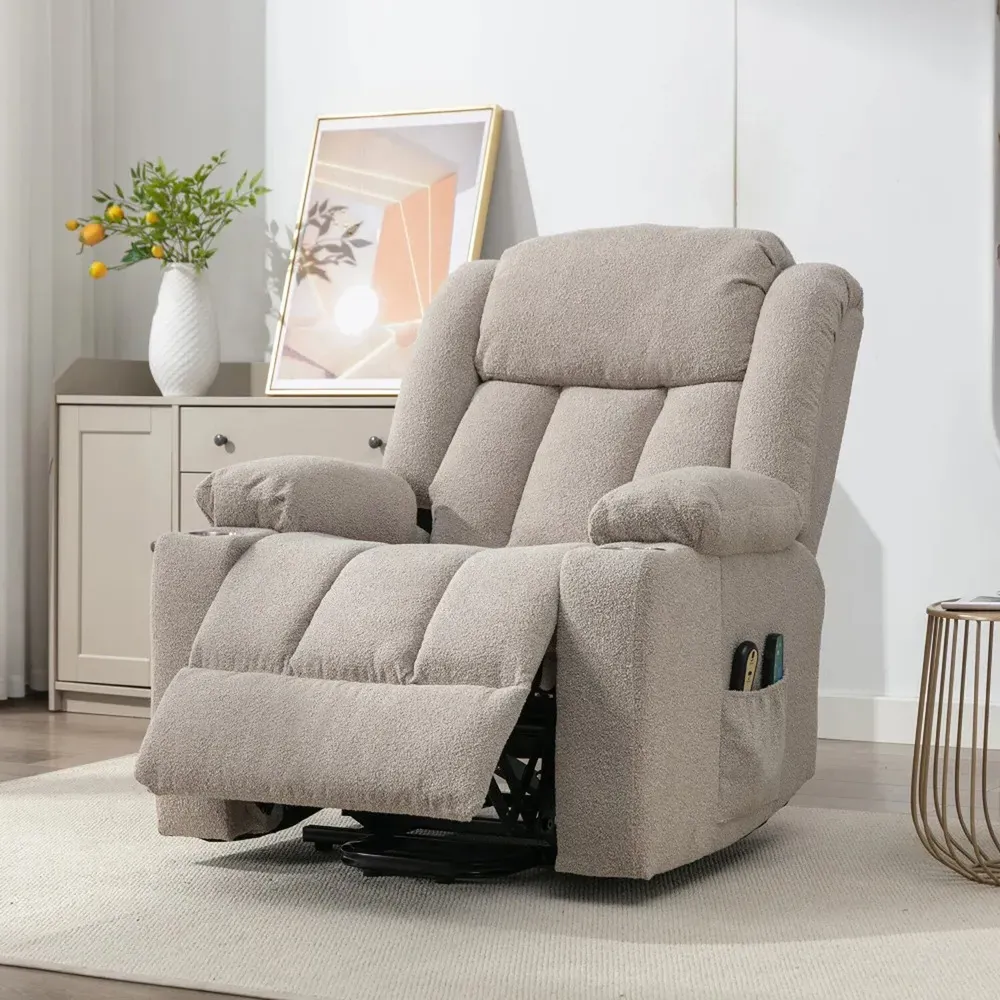 Lovell Electric Recliner Chair with Massage and Heat - Brown