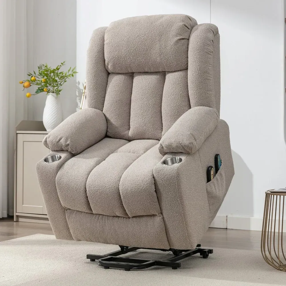 Lovell Electric Recliner Chair with Massage and Heat - Brown